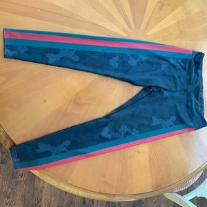 H&H camo leggings with Gucci stripe down the leg